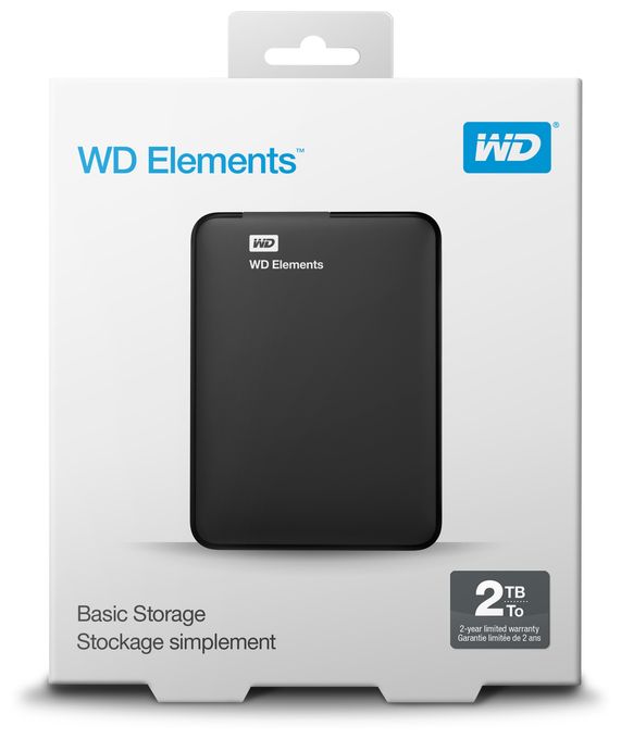 2 TB externe Festplatte 2.5" Micro-USB B  Elements Portable (Schwarz) 