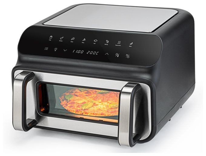 Doppel Heißluftfritteuse 10 l 2000 W  AFG-10 Dualfry Grill (Schwarz) 
