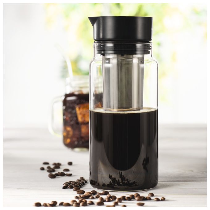 5 Tassen Filterkaffeemaschine (Schwarz, Transparent) 111254 Cold Brew Kaffeebereiter 