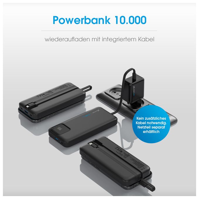 10000 mAh Powerbank Mikro-USB  220139 (Schwarz) 