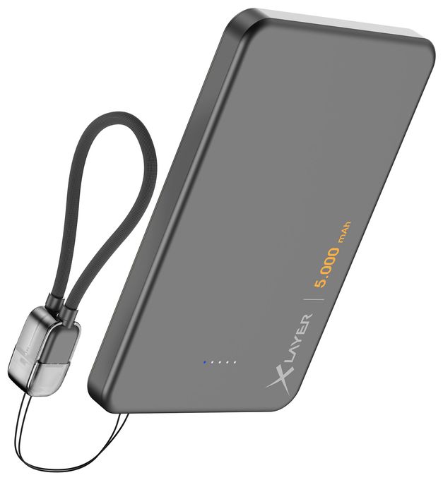 5000 mAh Powerbank USB Typ-C Kabelloses Laden  MagFix Pro (Schwarz) 