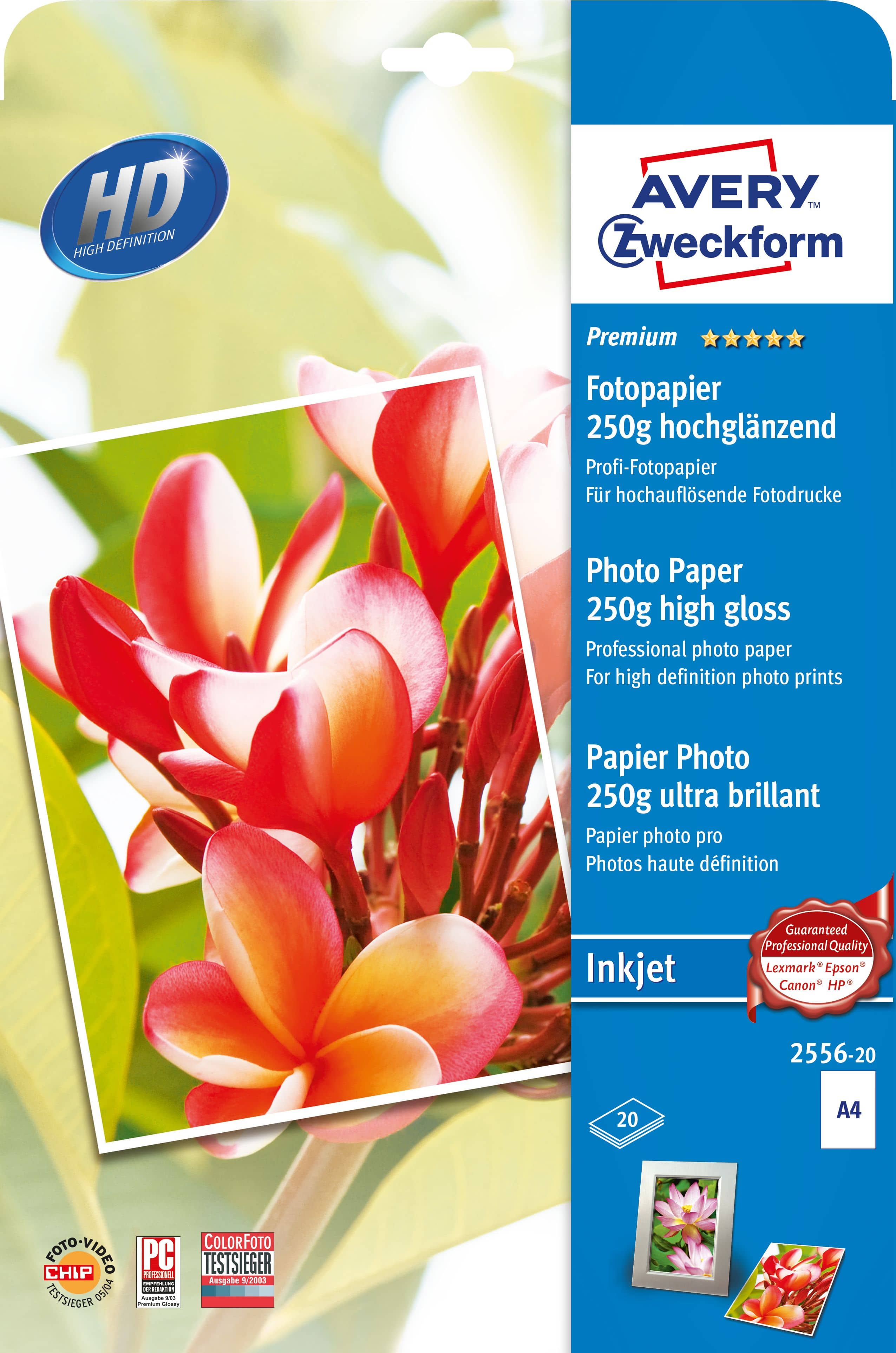 Avery Premium Inkjet Fotopapier 2556-20