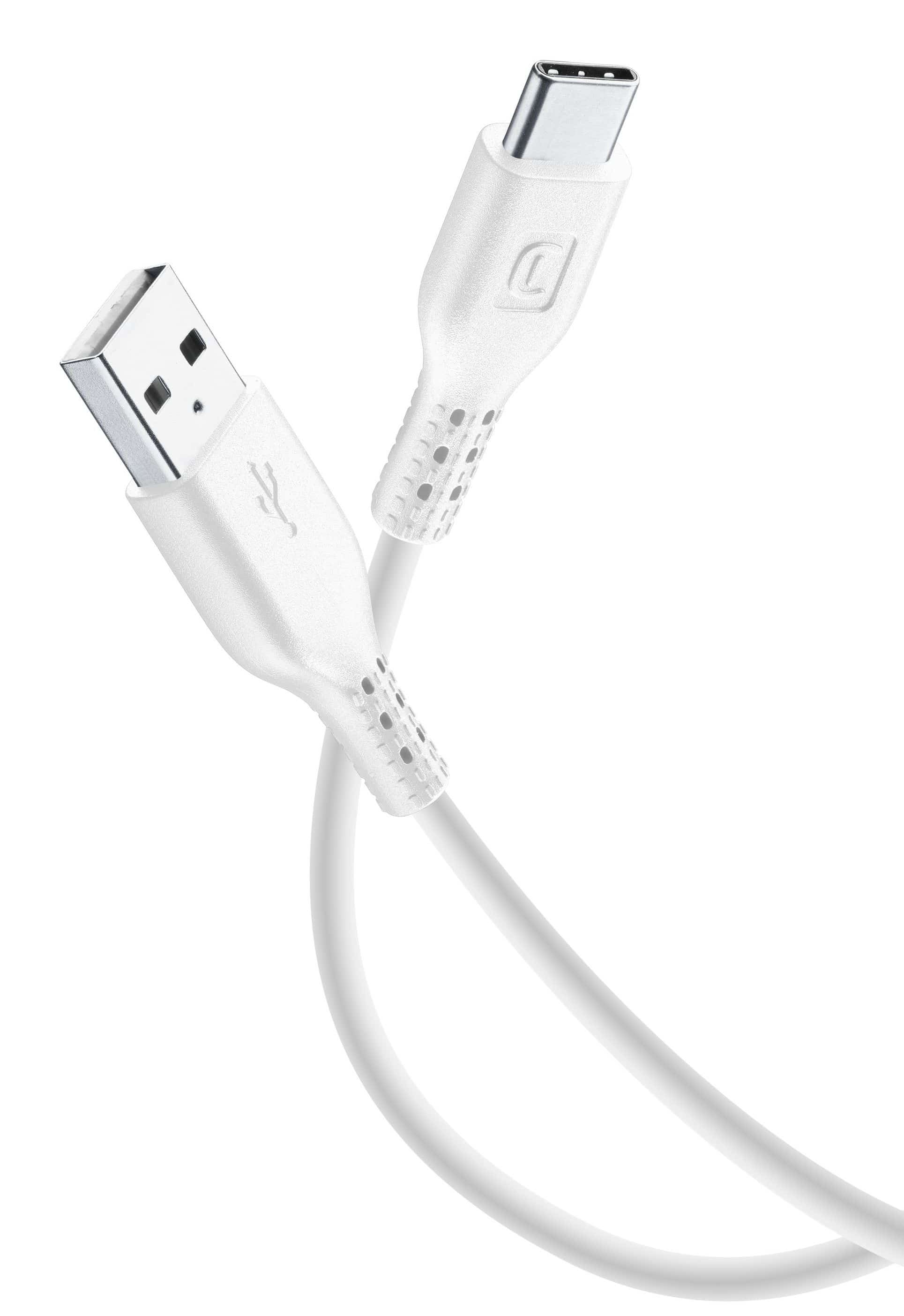 Cellular Line USB A auf USB C Männlich bis 15 W 0,6 m Power Cable (Weiß) USBDATA06USBCW