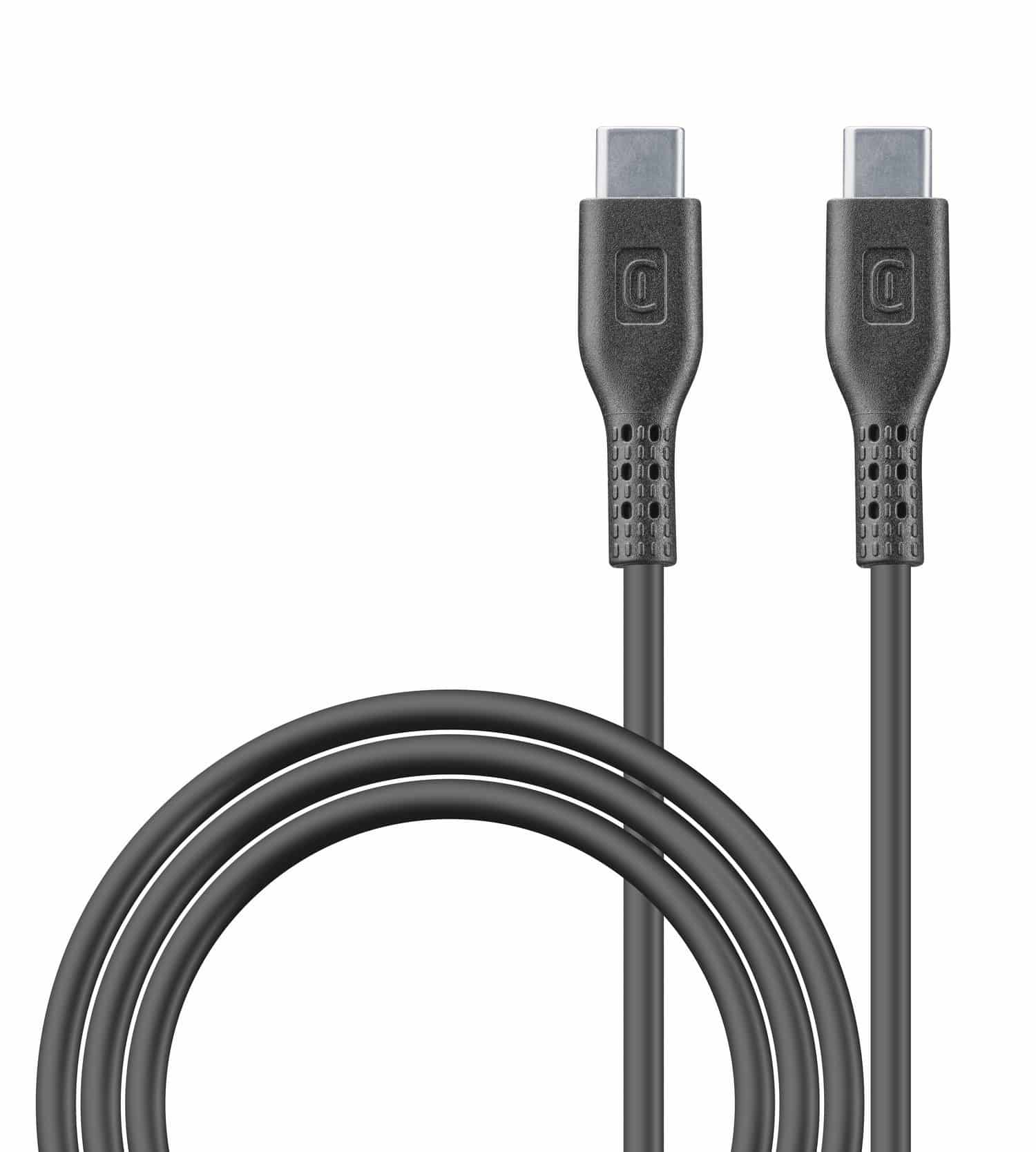 Cellular Line USB C auf USB C Männlich bis 100 W 1,2 m Power Cable (Schwarz) USBDATAC2C5A1MK