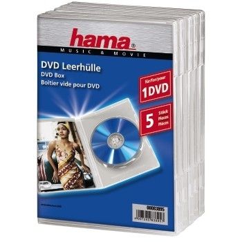 Hama DVD-Leerhülle 5, Transparent 00083895