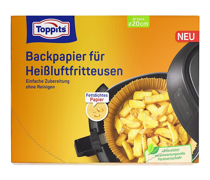 Toppits Backpapier für Heißluftfritteusen 1050