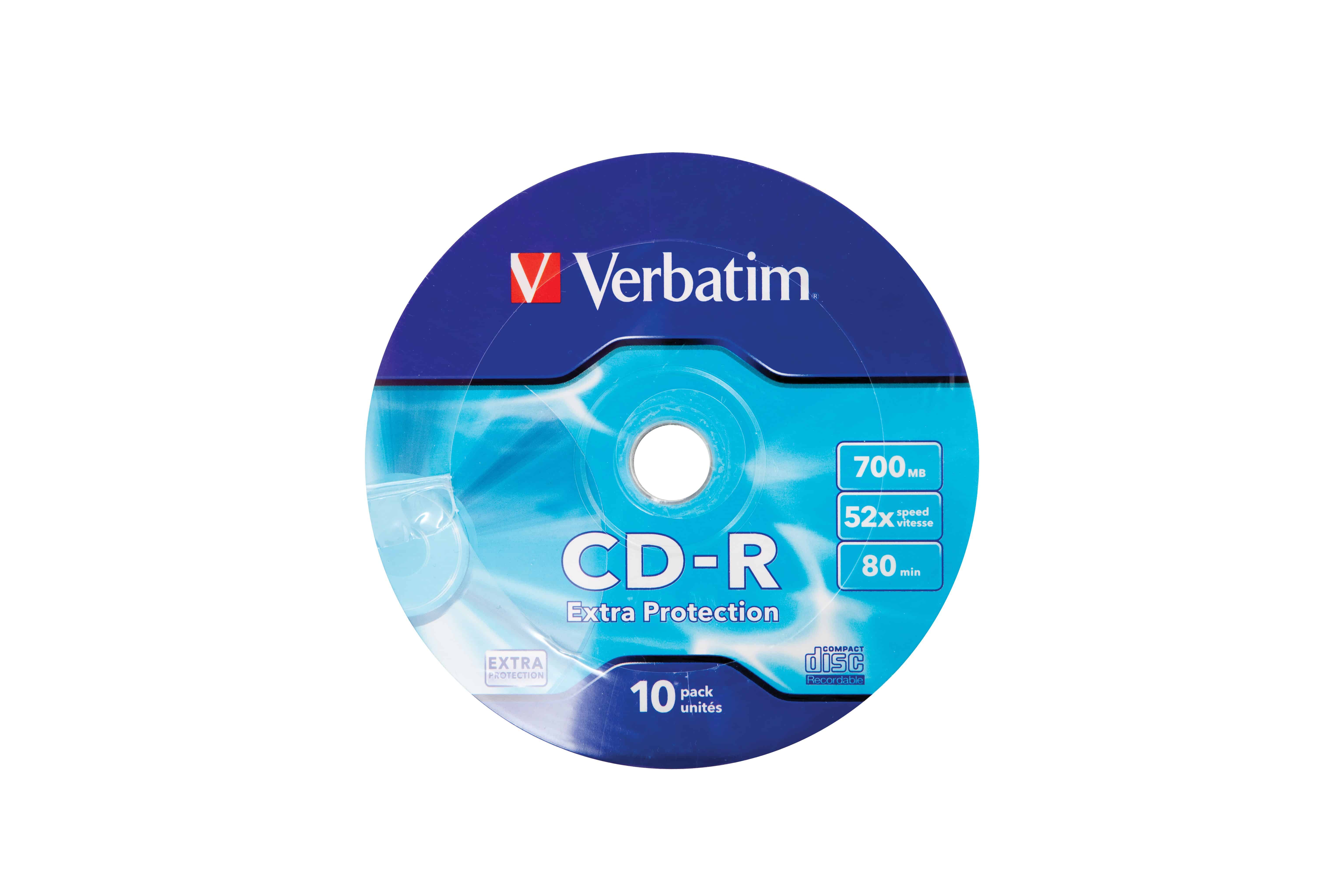 Verbatim CD-R 52X 700MB 10PK OPS Wrap EP 43725