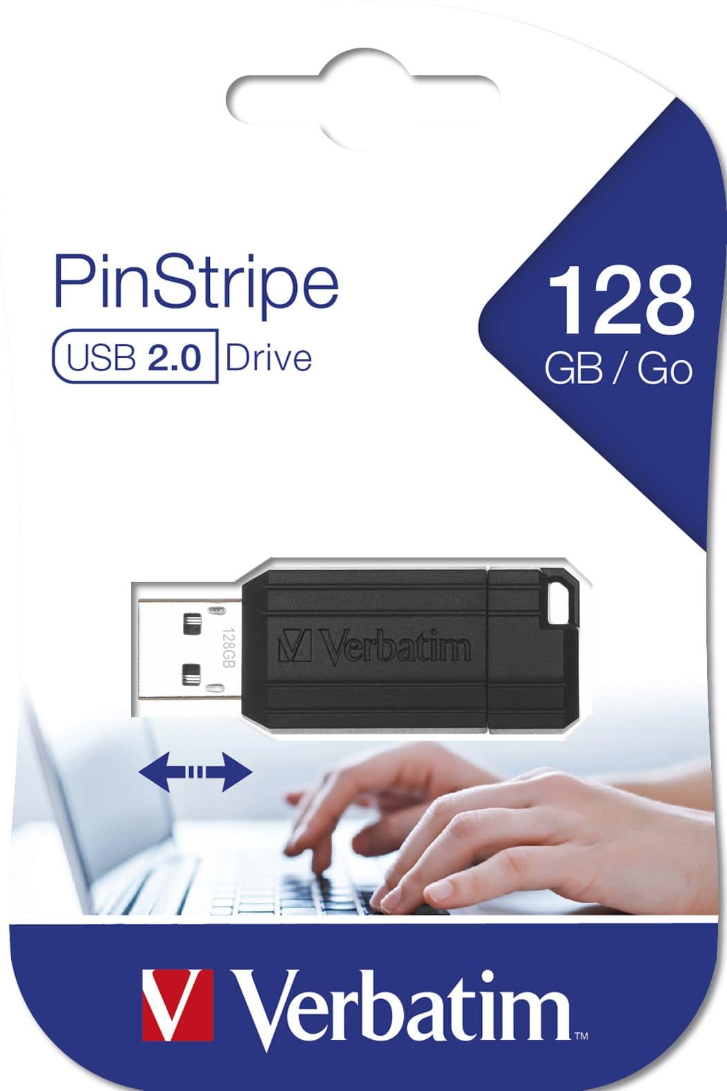 Verbatim PinStripe - USB-Stick 128 GB - Schwarz 49071