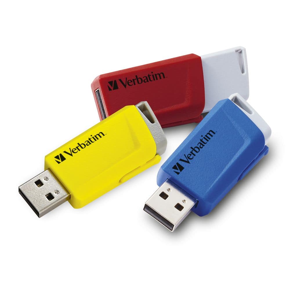 Verbatim Store n Click - USB-Stick, USB 3.2 GEN1 - 3x16 GB, Rot/Blau/Gelb 49306