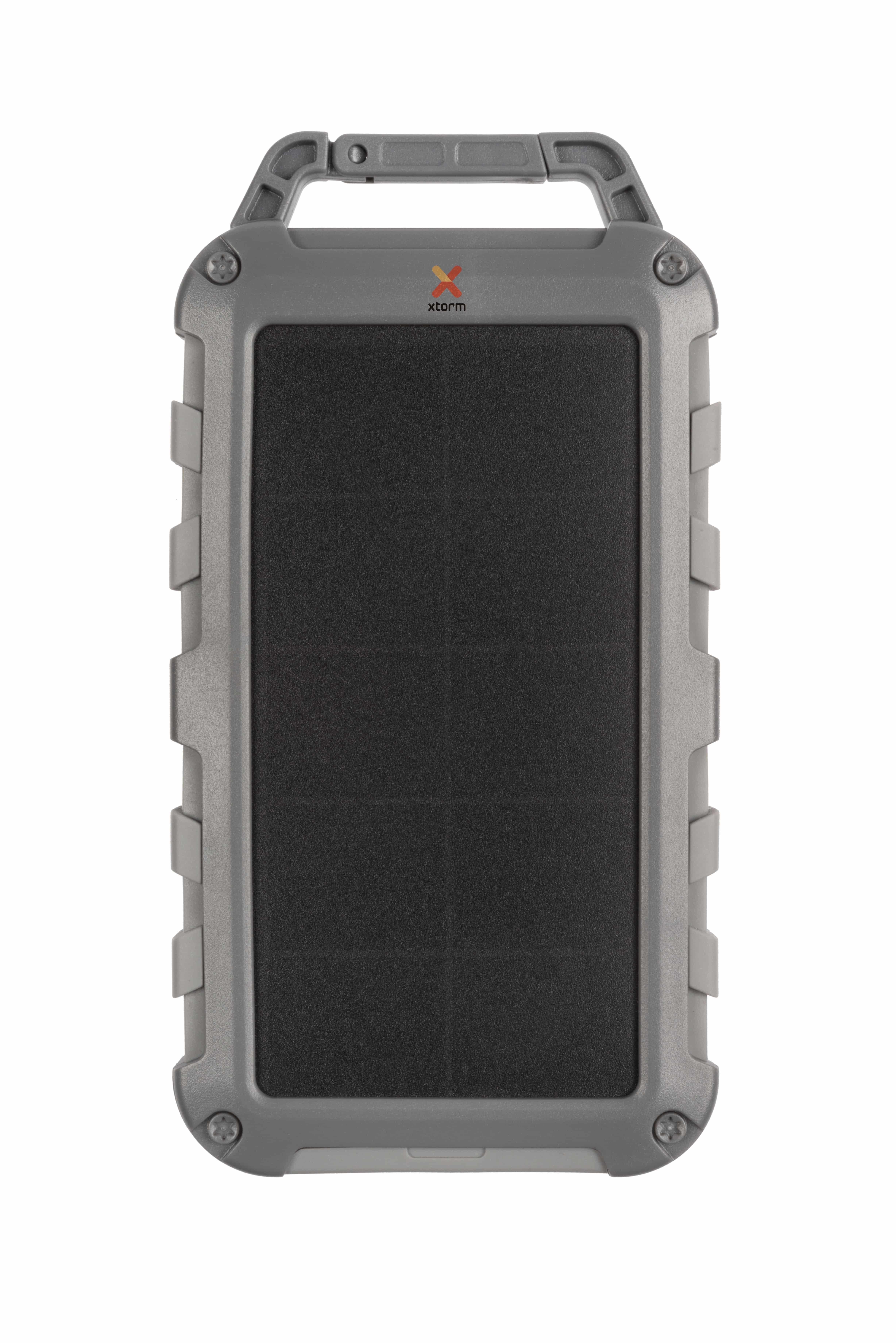 Xtorm 20W Fuel Series Solar Charger 10.000 inkl. 20W USB-C PD & 2x USB 3.0, 1,2W Solarmodul, Taschenlampe, spritzwassergeschützt, Grau/Dunkelgrau FS405